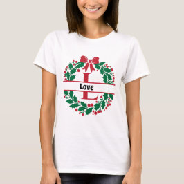 Kerstkrans Familie bijpassende Naam letter J T-shirt