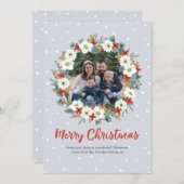 Kerstkrans familie foto Kerstmis Kaart (Voorkant / Achterkant)