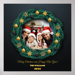 Kerstkrans Familie Foto Poster