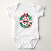 Kerstkrans Familie Matching Naam letter Q Romper (Voorkant)