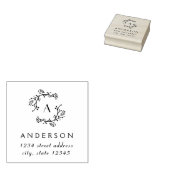 Kerstkrans Familie Monogram Adres Rubberstempel (Gestempeld)