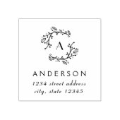 Kerstkrans Familie Monogram Adres Rubberstempel (Afrduk)
