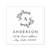 Kerstkrans Familie Monogram Adres Zelfinktende Stempel (Design)