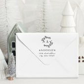 Kerstkrans Familie Monogram Adres Zelfinktende Stempel