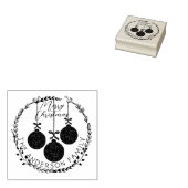 Kerstkrans & Feestelijke Baubles Familienaam Rubberstempel (Gestempeld)