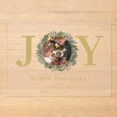 Kerstkrans Foto Acryl Uitnodigingen (Voorkant)