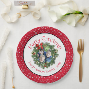 Kerstkrans Foto Frame Vakantie Papieren Bordje