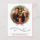 Kerstkrans Foto gepersonaliseerde vakantie Feestdagenkaart (Voorkant)