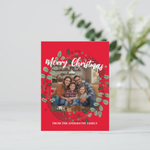 Kerstkrans Foto Persoonlijke Familie N Briefkaart