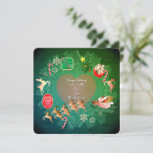 Kerstkrans + Foto Plat Kerstkaart (Staand voorkant)