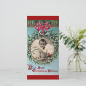 KERSTKRANS FOTO SJABLOON VOOR BABY'S EERSTE KERST (Staand voorkant)