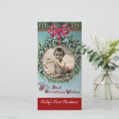KERSTKRANS FOTO SJABLOON VOOR BABY'S EERSTE KERST (Staand voorkant)