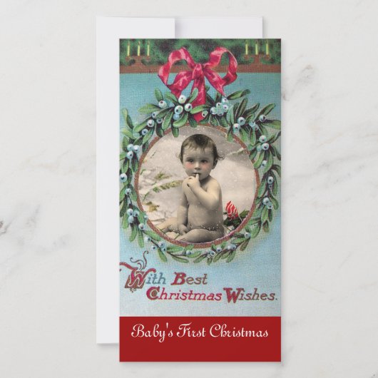 KERSTKRANS FOTO SJABLOON VOOR BABY'S EERSTE KERST (Voorkant)