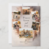 Kerstkrans foto vakantie Kaart Sjabloon (Voorkant)