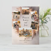 Kerstkrans foto vakantie Kaart Sjabloon (Staand voorkant)