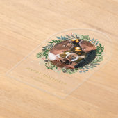 Kerstkrans Fotovakantie Acryl Uitnodigingen (Laagn)