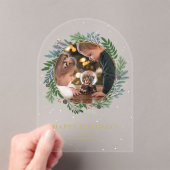 Kerstkrans Fotovakantie Acryl Uitnodigingen (Insitu (Draagbaar))