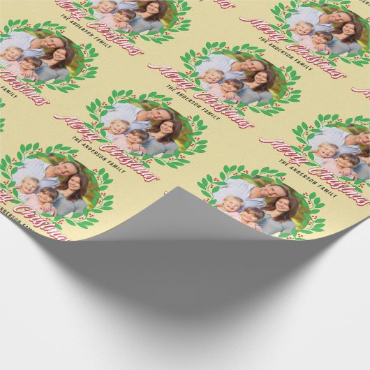 Kerstkrans Fotovakantie Cadeaupapier (Hoek)