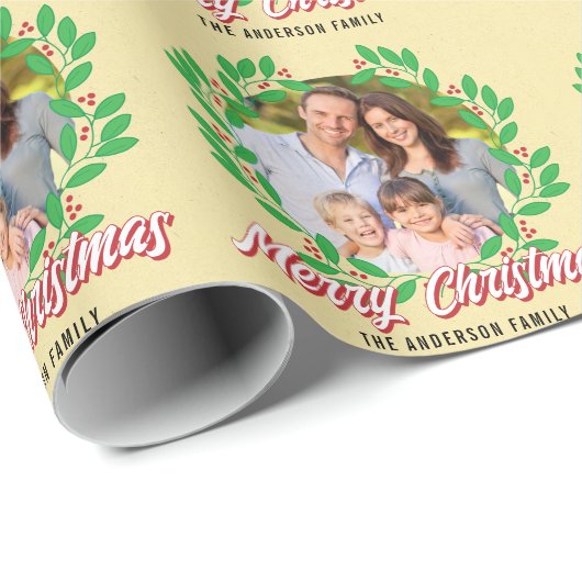 Kerstkrans Fotovakantie Cadeaupapier (Rol Hoek)