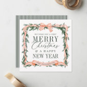 Kerstkrans Frame Vakantie Notitiekaartje (Voorkant / Achterkant in situ)