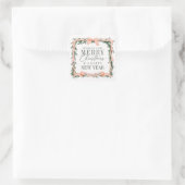 Kerstkrans Frame Vakantie Vierkante Sticker (Tas)
