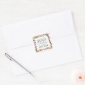 Kerstkrans Frame Vakantie Vierkante Sticker (Envelop)
