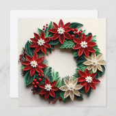 Kerstkrans ganzepen kerstkaart (Voorkant / Achterkant)