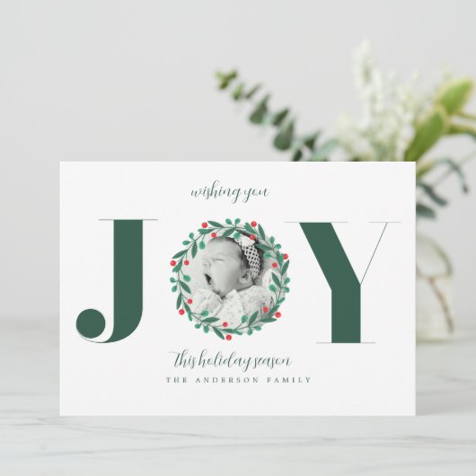 Kerstkrans Geboorteaankondiging Nieuwe Baby Kaart (Staand voorkant)