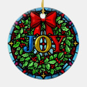 Kerstkrans Gebrandschilderd Glas Keramisch Ornament (Achterkant)