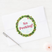 Kerstkrans Geen gluren Ronde Sticker (Envelop)