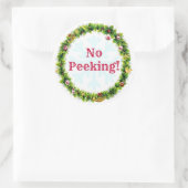 Kerstkrans Geen gluren Ronde Sticker (Tas)