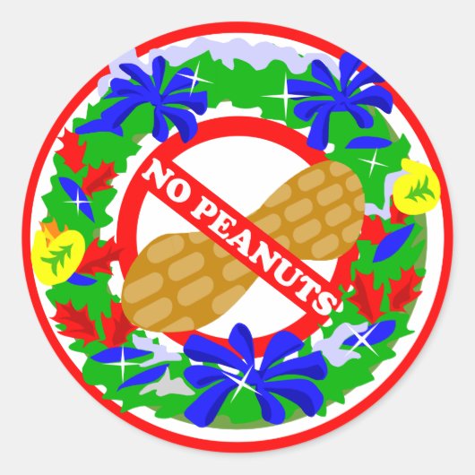 Kerstkrans Geen Pinda Stickers (Voorkant)