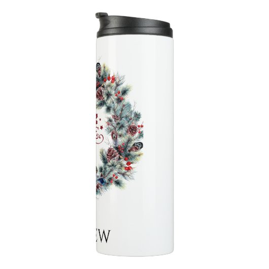 Kerstkrans GELLOOF Typografie monogram Thermosbeker (Geroteerd rechts)