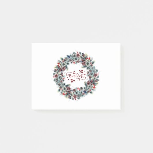 Kerstkrans GELOVEN Typografie Post-it® Notes (Voorkant)