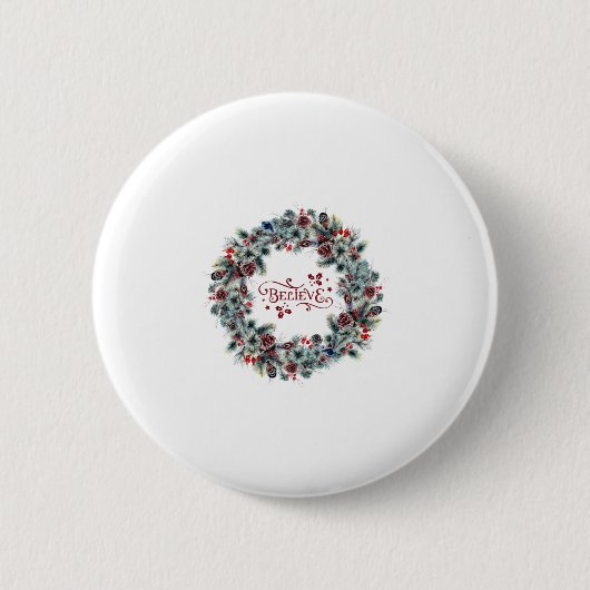Kerstkrans GELOVEN Typografie Ronde Button 5,7 Cm (Voorkant)