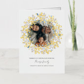 Kerstkrans gepersonaliseerde foto folie feestdagenkaart (Voorkant)