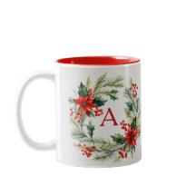 Kerstkrans gepersonaliseerde koffiemok