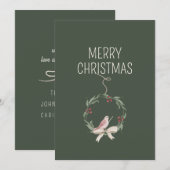 Kerstkrans gepersonaliseerde vakantie feestdagenkaart (Voorkant / Achterkant)