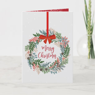 Kerstkrans gevouwen feestdagen kaart