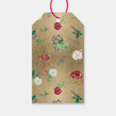 Kerstkrans Gol Peony Rozen Bloemenfoto Cadeaulabel (Achterkant)