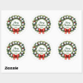 Kerstkrans Golf Ronde Sticker (Vel)