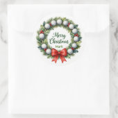Kerstkrans Golf Ronde Sticker (Tas)