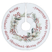 Kerstkrans groen bloemen en bessen kerstboom rok (Voorkant)