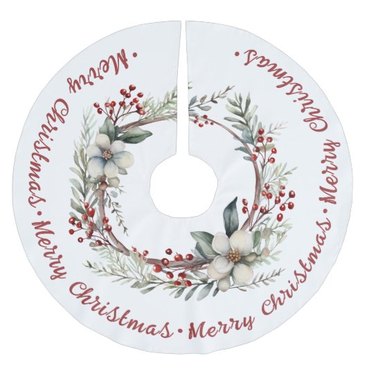 Kerstkrans groen bloemen en bessen kerstboom rok (Voorkant)