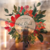 Kerstkrans groen bloemstuk raamsticker (Vel 2)