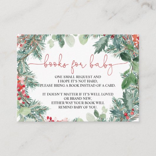 Kerstkrans Groen Boek voor Baby Kaart (Voorkant)