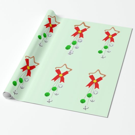 Kerstkrans Groen inpakpapier (Uitgerold)