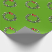 Kerstkrans, groene feestdagen cadeaupapier (Hoek)