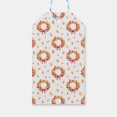 Kerstkrans-herfstpatroon cadeaubijsluiter voor Tha Cadeaulabel (Achterkant)