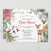 Kerstkrans Herten & Vogel Vakantie Open Huis Kaart (Voorkant / Achterkant)